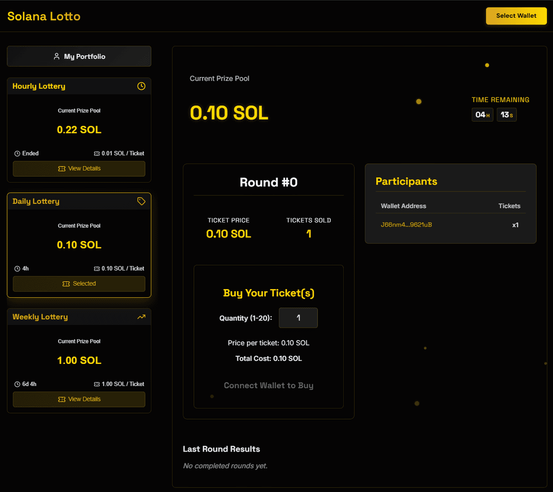 Solana Lotto Preview Screenshot